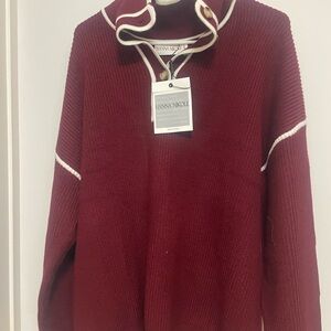 Hanna Nicole Burgundy Turtleneck Sweater